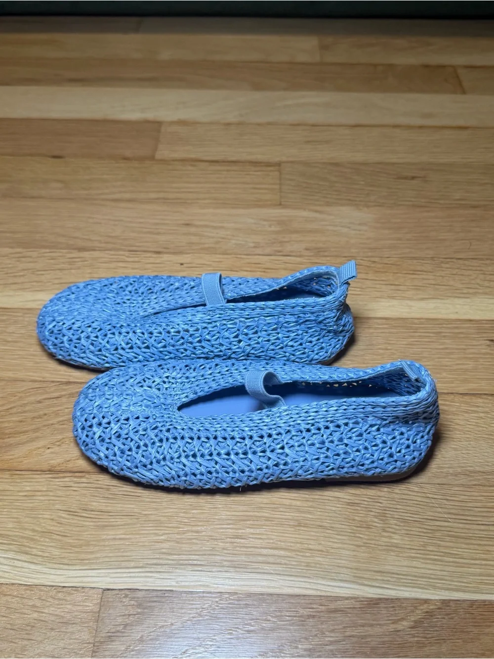 Zara Kids Blue Woven Ballet Flats Mary Jane – Size 27 – Brand New